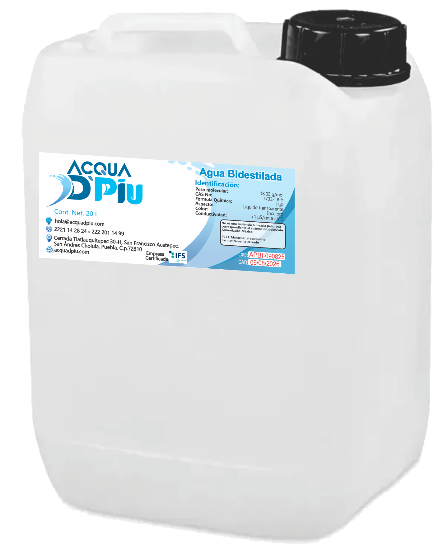 Agua Bidestilada 20 litros
